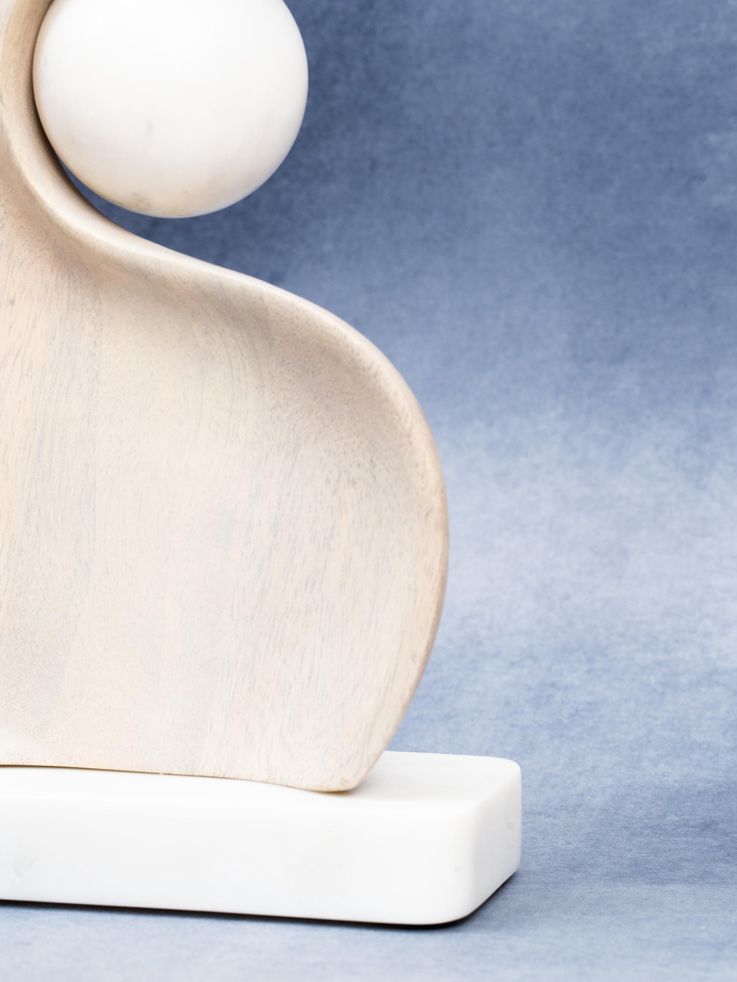 Abstract Marble and Wood Sculpture