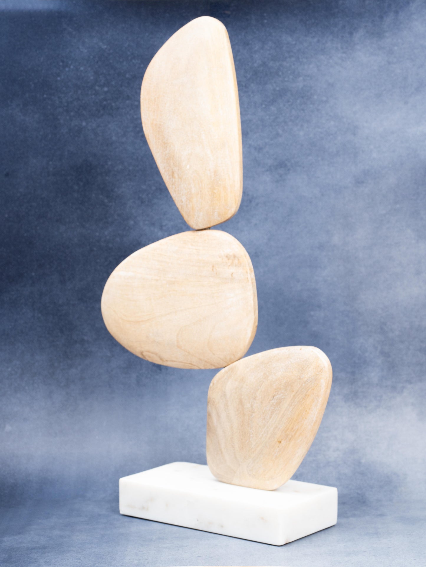 Elegant Wooden Sculpture on Marble Base