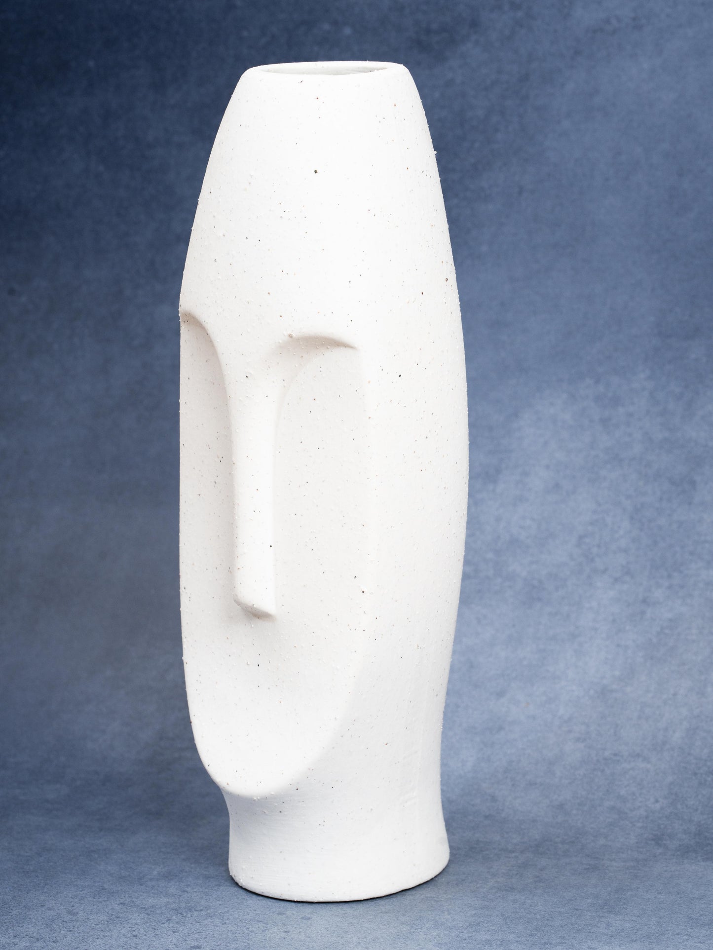 Contemporary Face Vase with Artificial Flowers