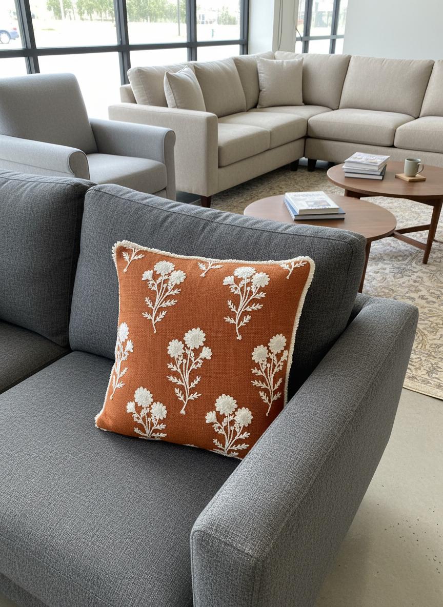 Elegant Floral Cushion Cover 16x16