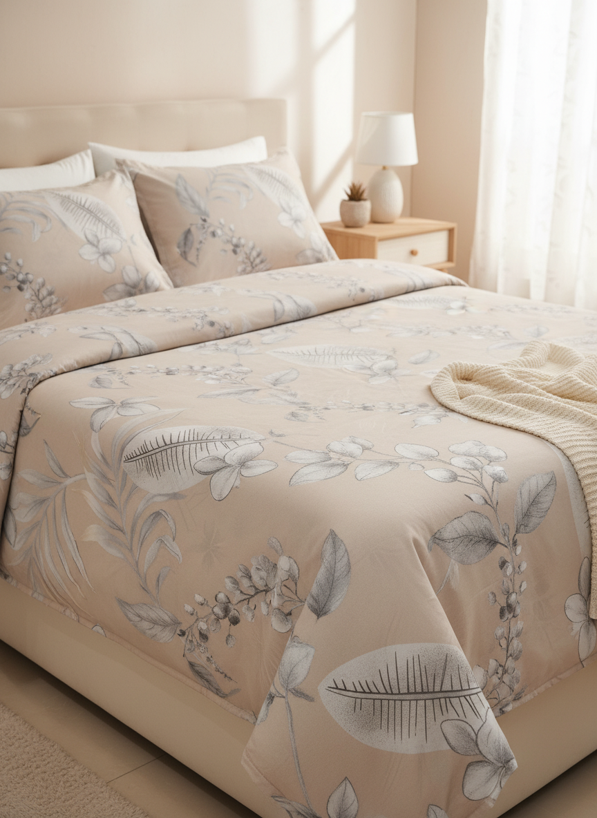 Elegant Floral Double Bedsheet