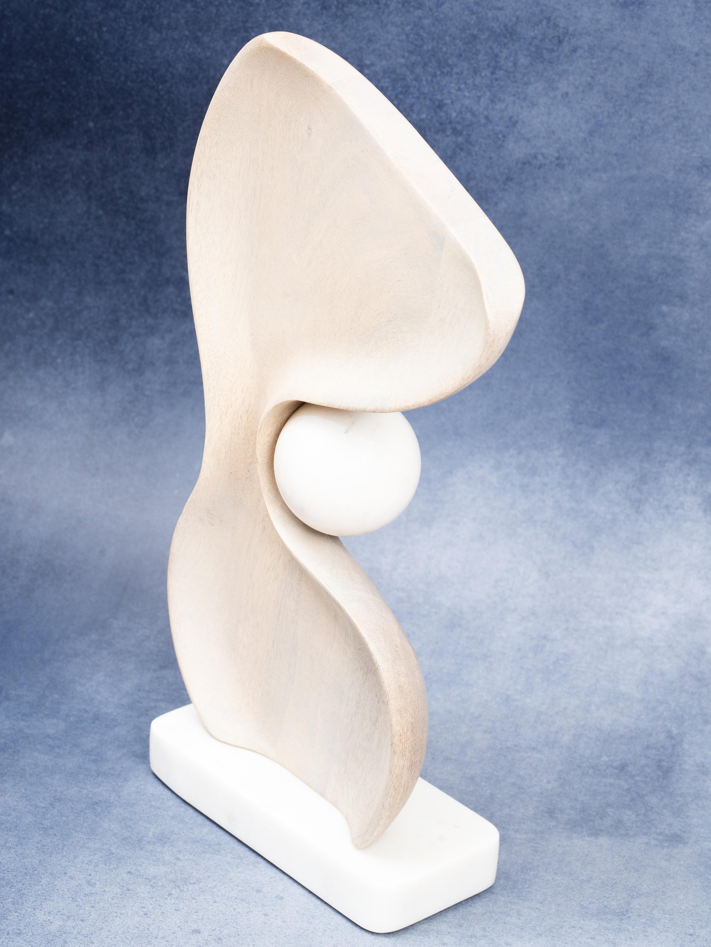 Abstract Marble and Wood Sculpture