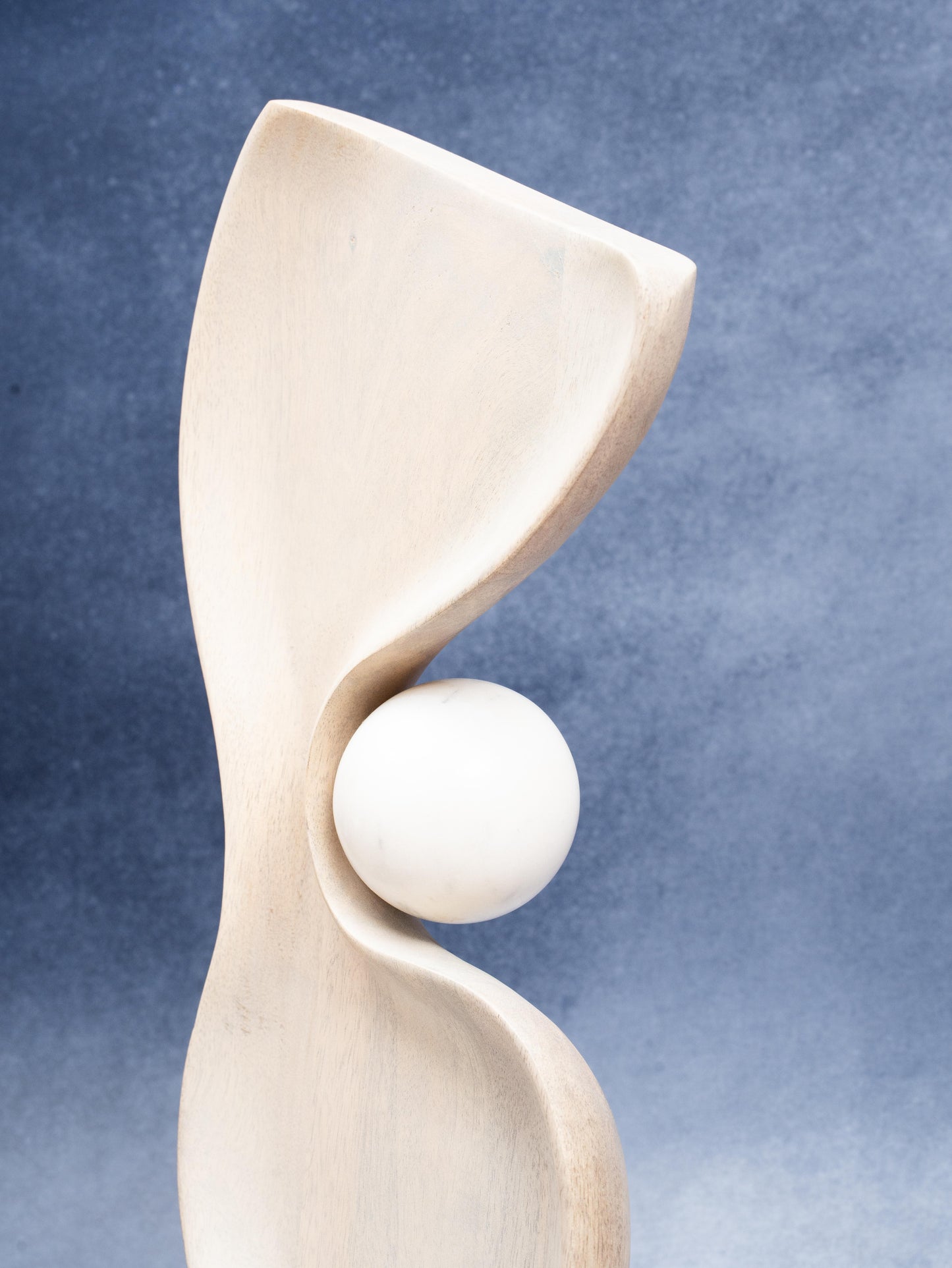 Abstract Marble and Wood Sculpture