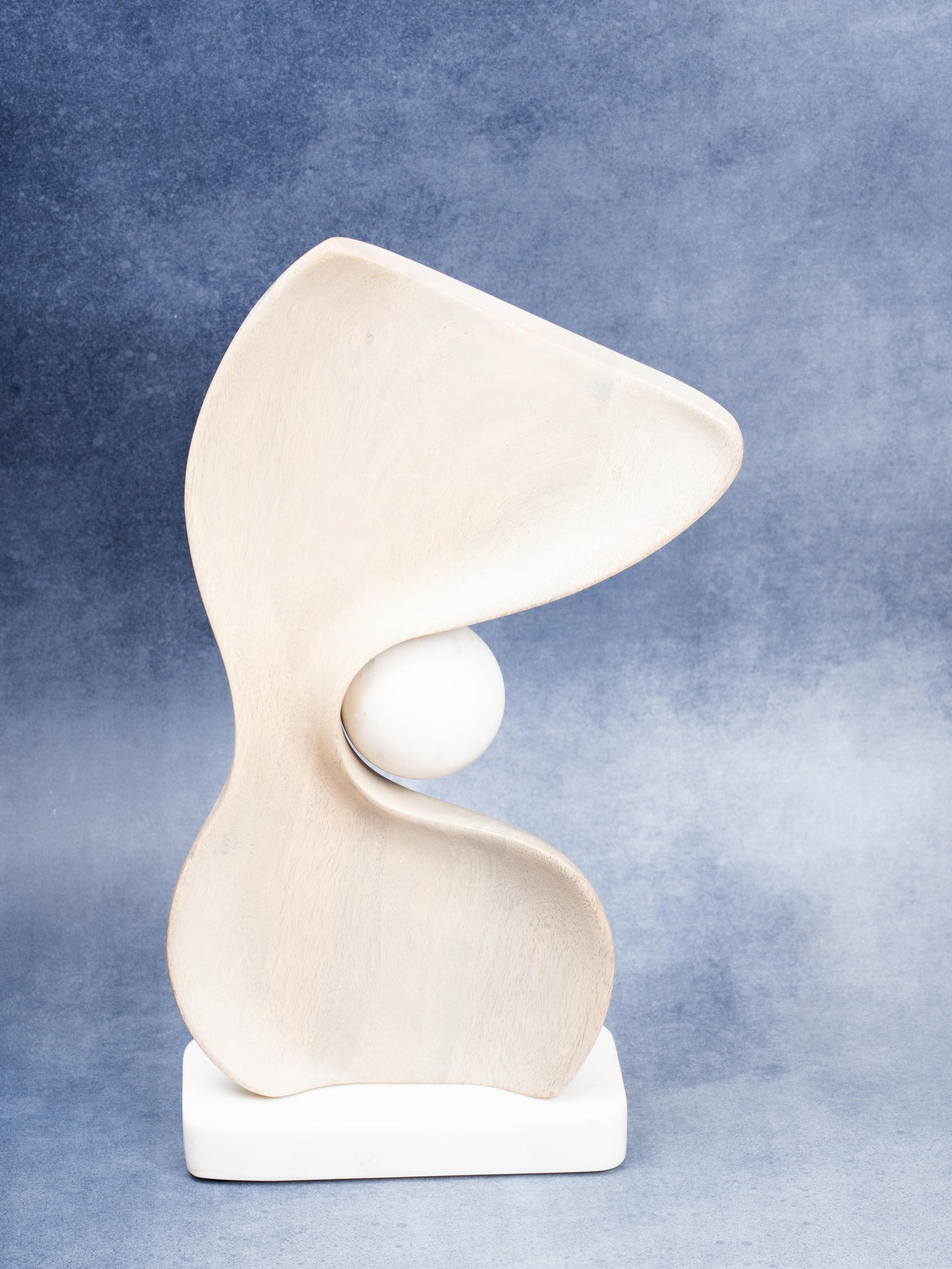 Abstract Marble and Wood Sculpture