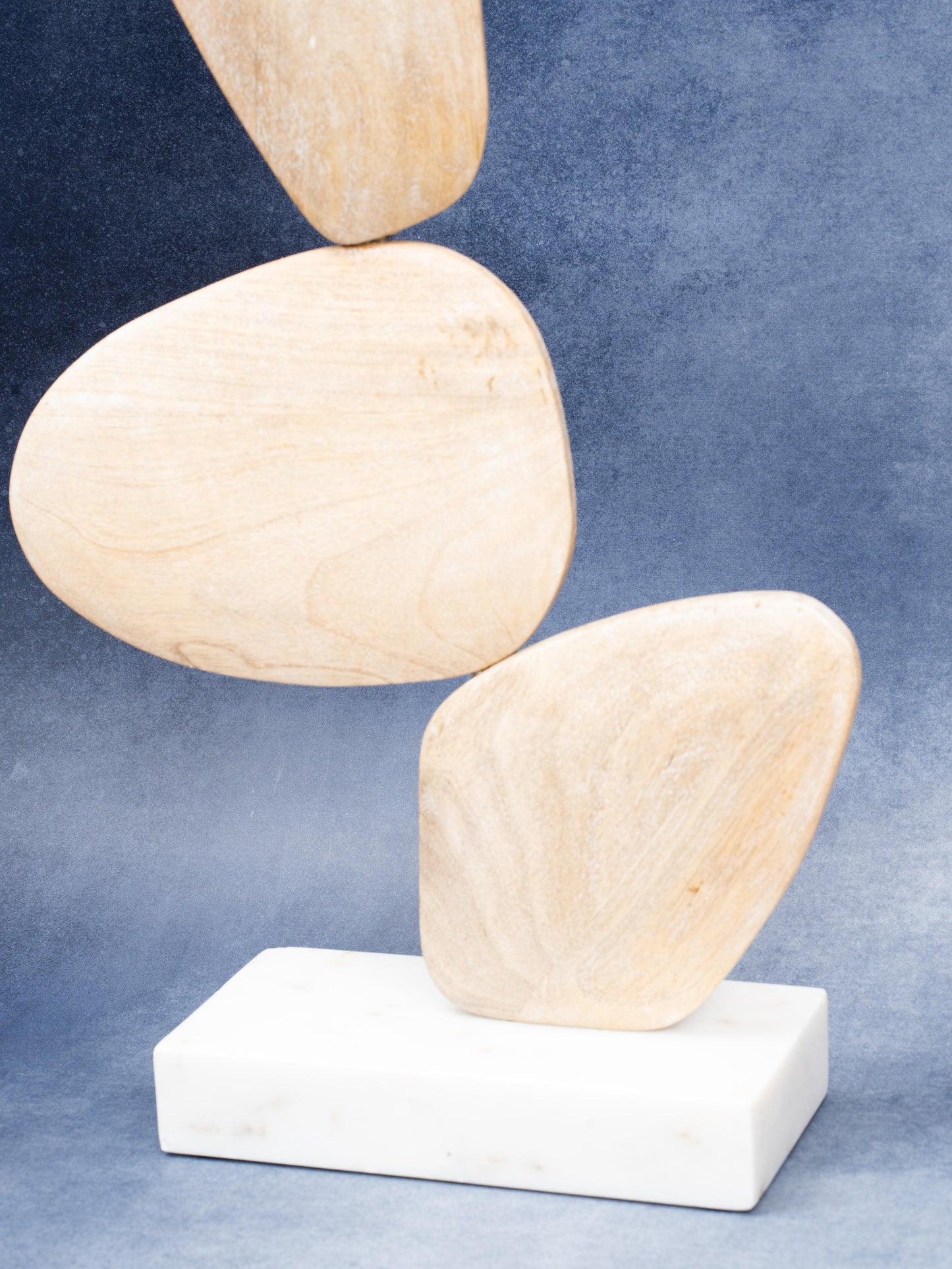 Elegant Wooden Sculpture on Marble Base