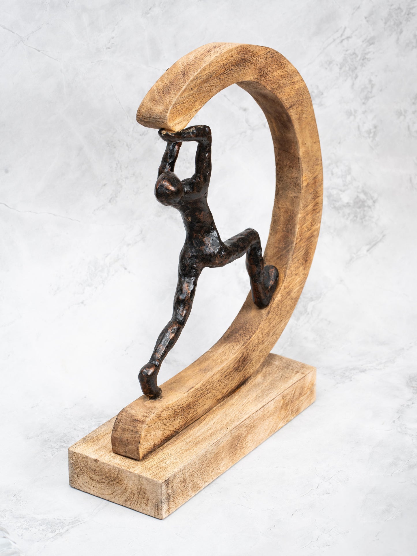 Artistic Wooden Sculpture - Climber in Motion