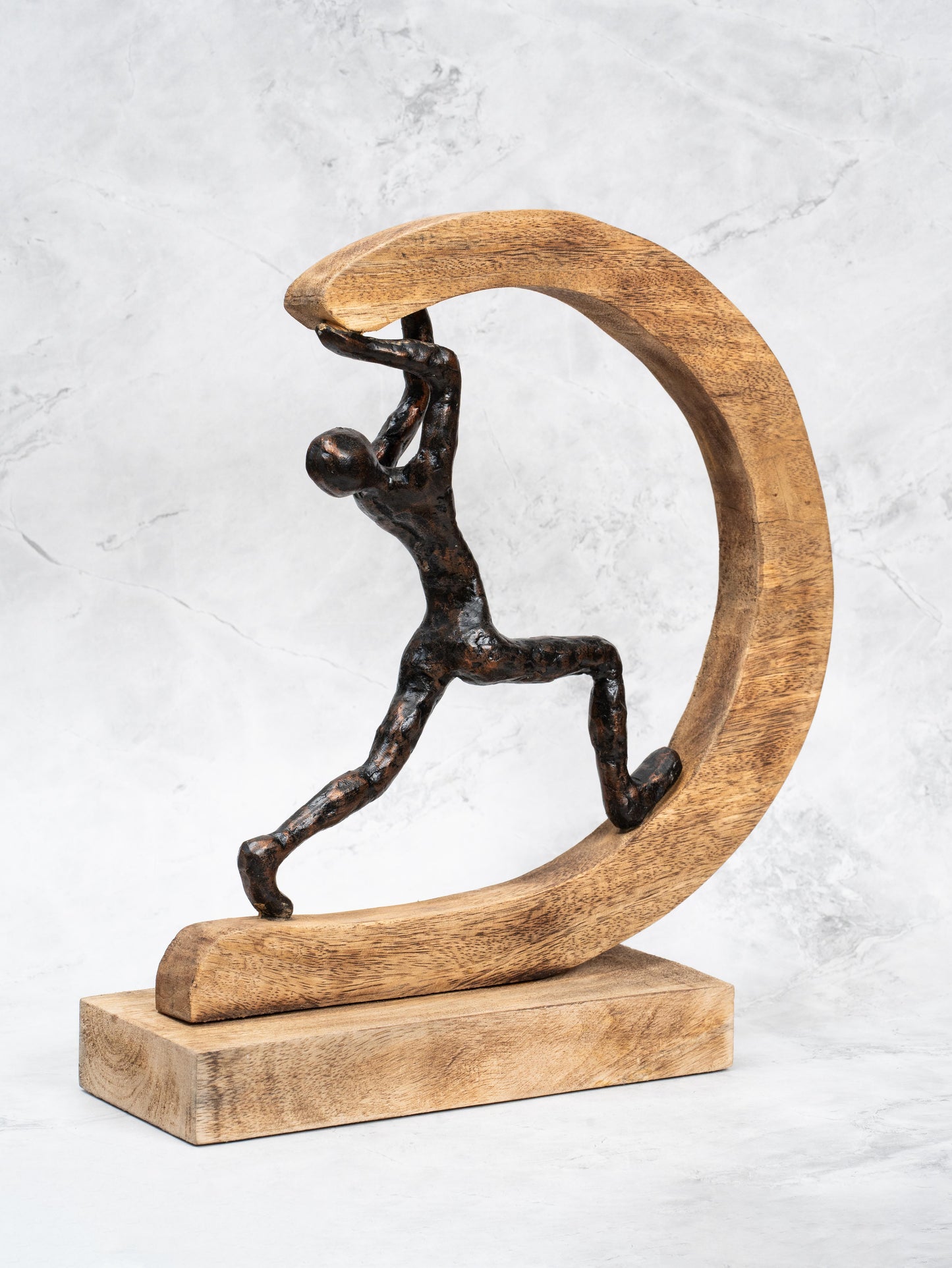 Artistic Wooden Sculpture - Climber in Motion