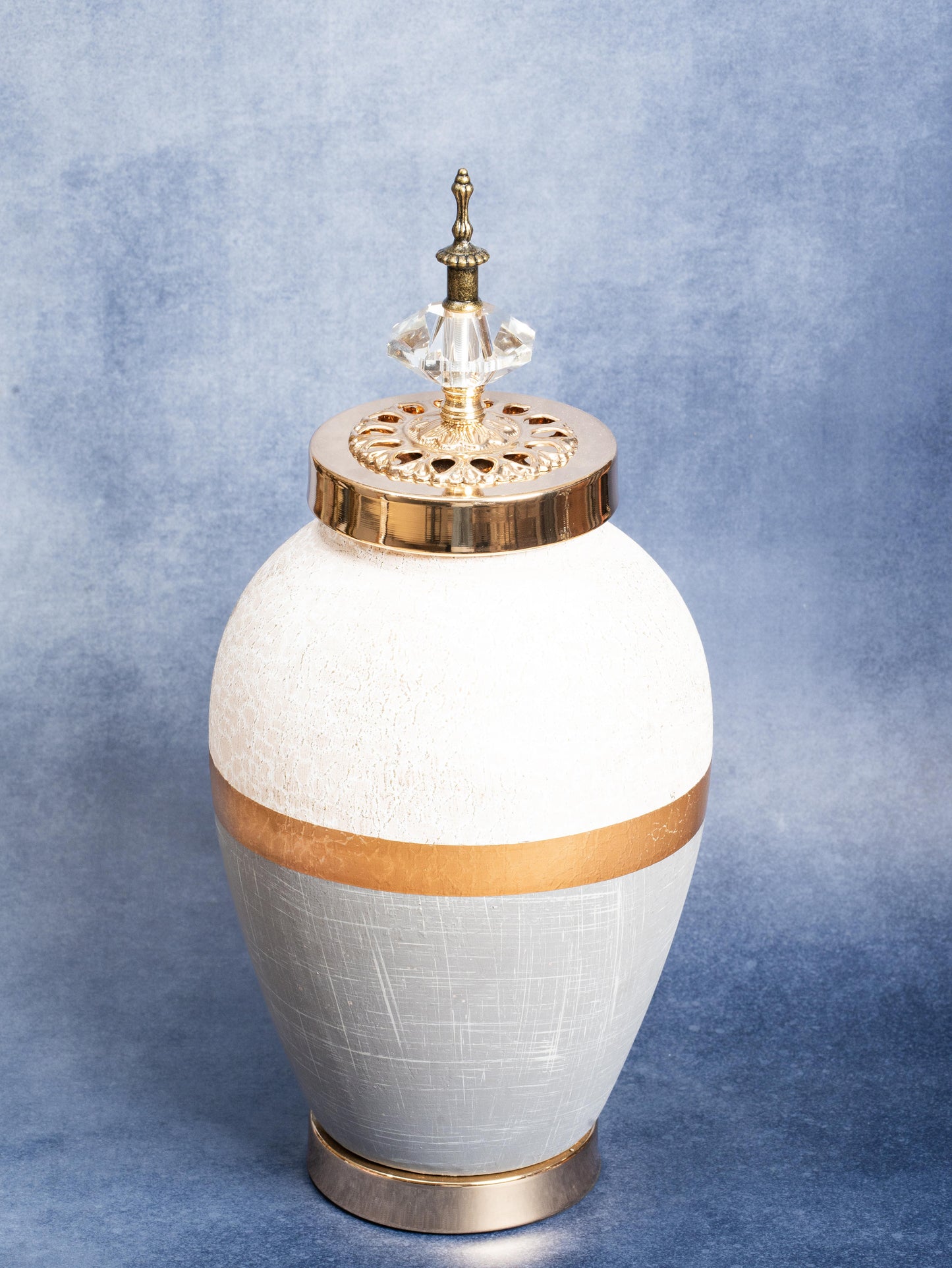 Elegant Decorative Vase with Golden Accents