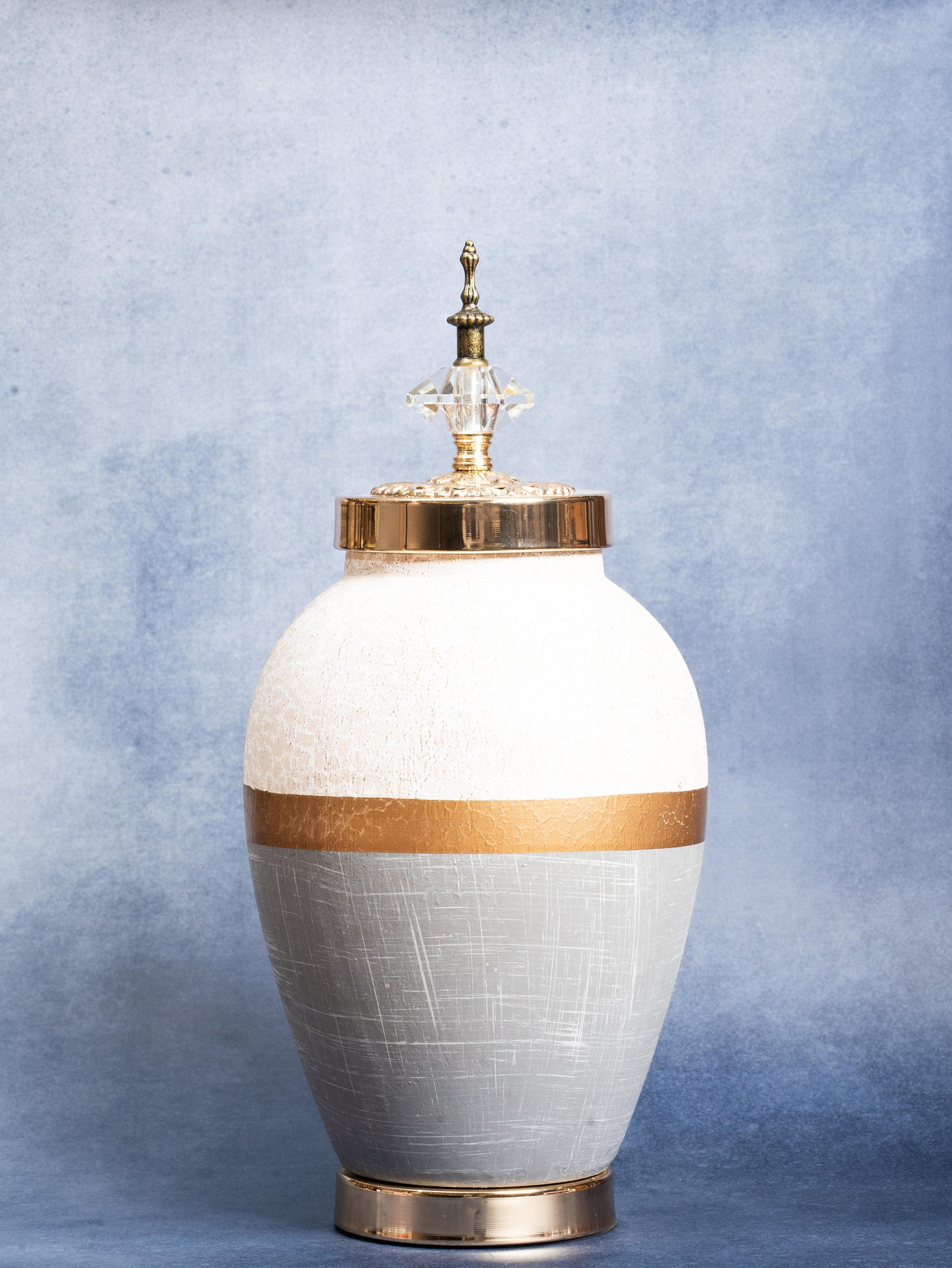 Elegant Decorative Vase with Golden Accents