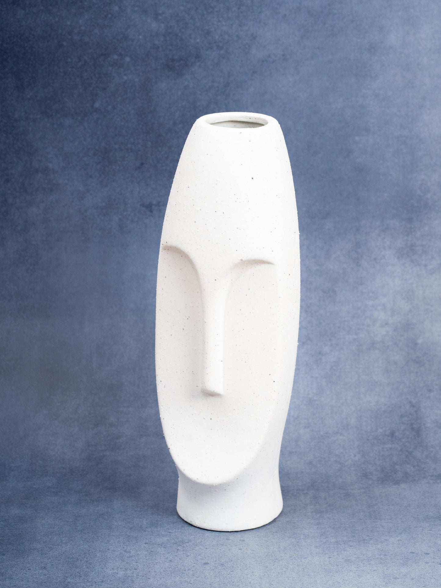 Contemporary Face Vase with Artificial Flowers