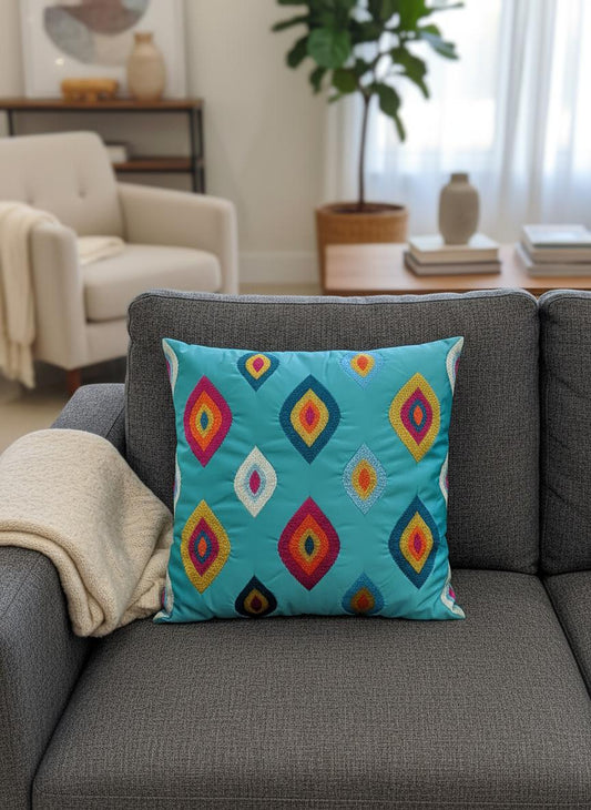 Vibrant 20" x 20" Cushion Cover with Colorful Patterns