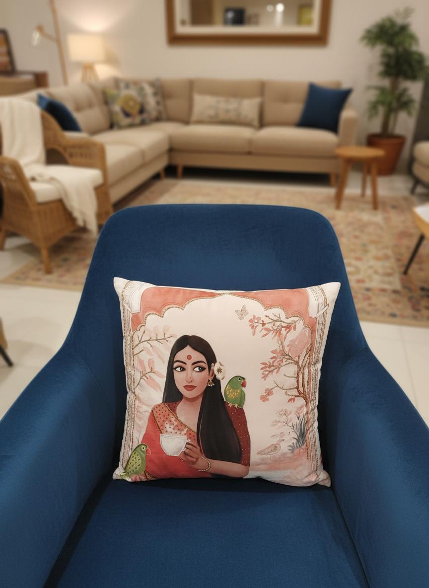 Artistic 18x18 Cushion Cover with Elegant Design