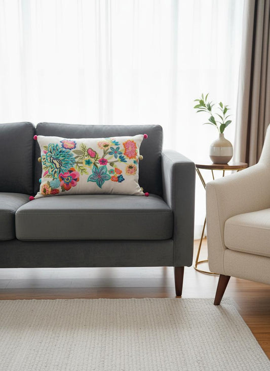 Vibrant Floral Cushion Cover 12x18