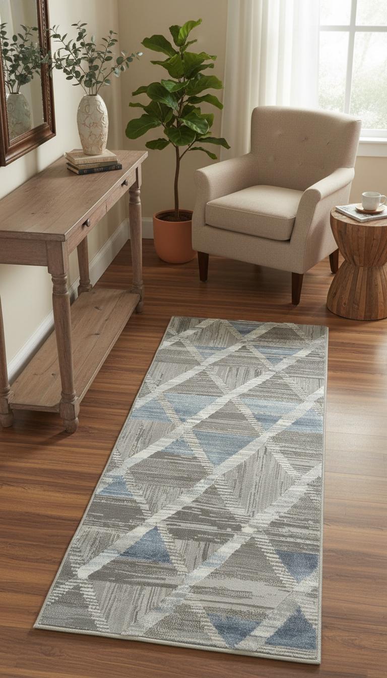 Elegant Geometric Carpet Runner - Comfort & Style
