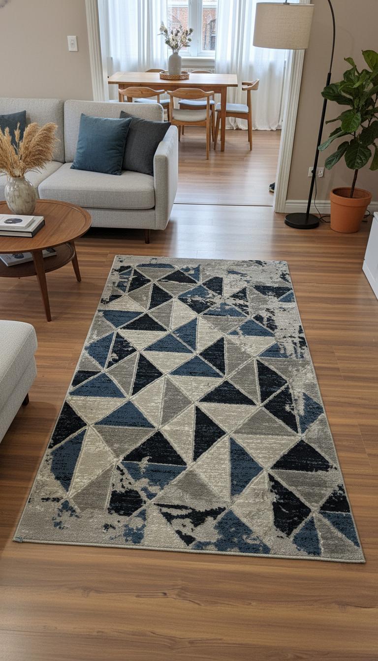 Premium Geometric Design Carpet Runner - 80 cm x 150 cm