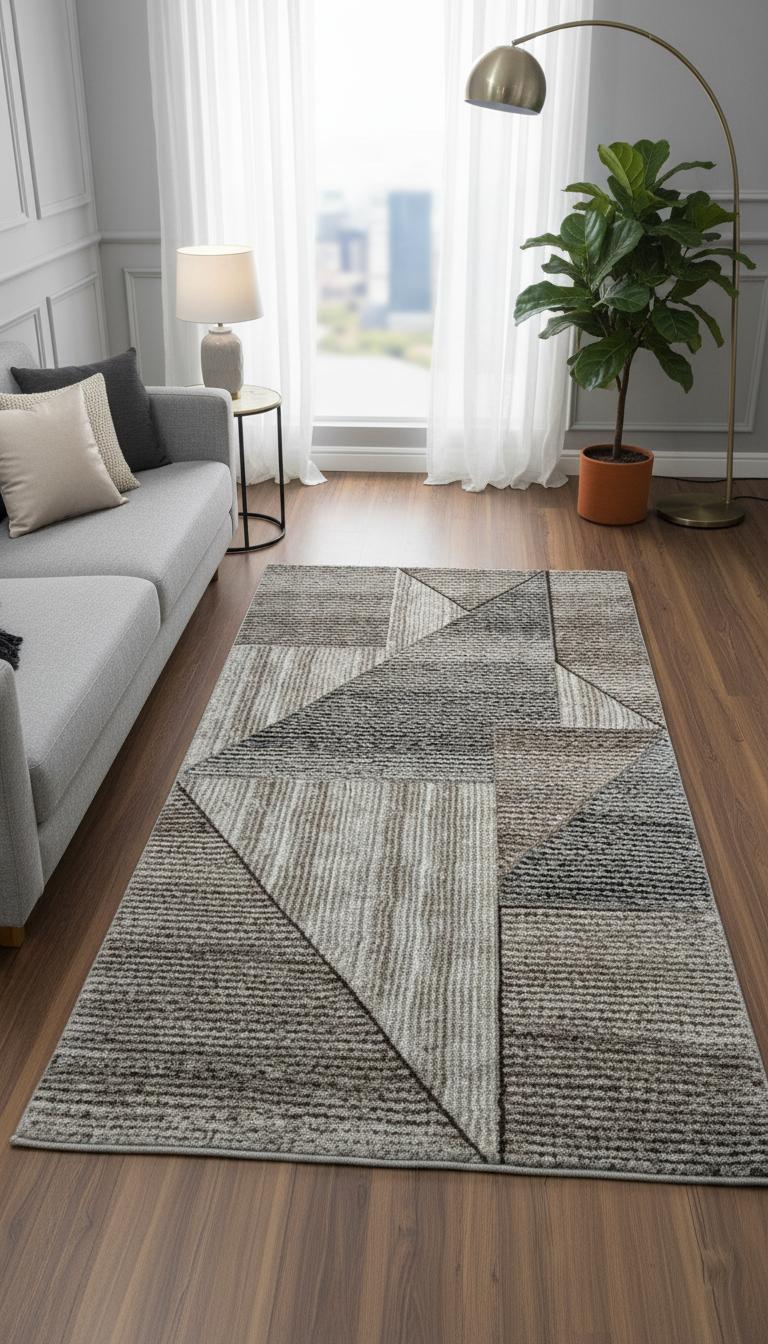 Elegant Geometric Carpet Runner - 80cm x 150cm