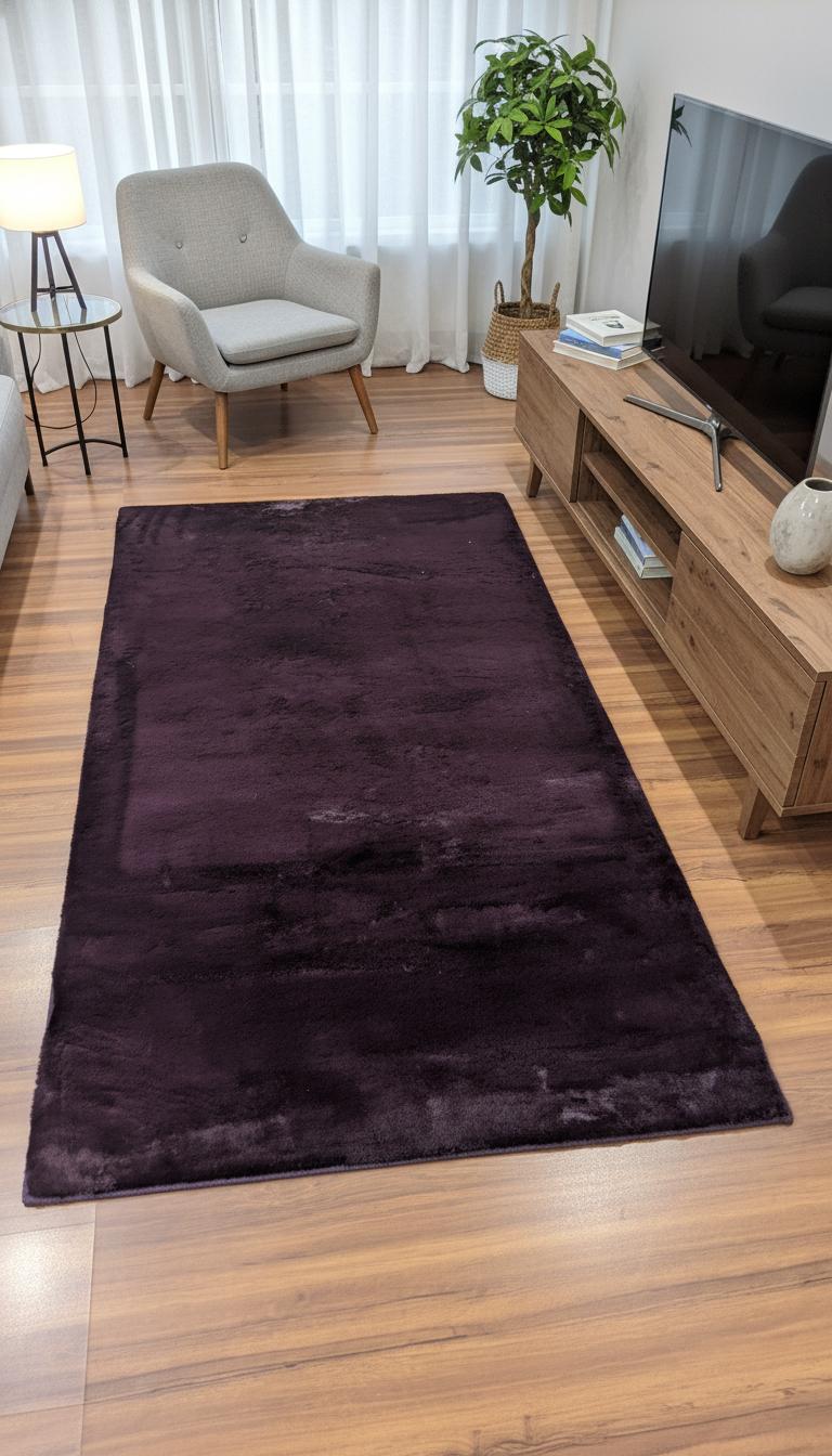 Luxurious Purple Soft Weave Carpet Runner - 80cm x 150cm