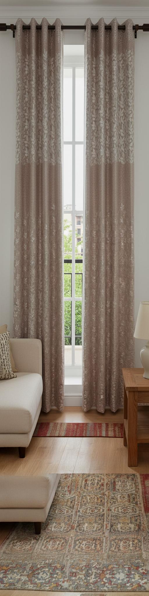 Stylish 9 ft Express Curtain with Eyelet Header