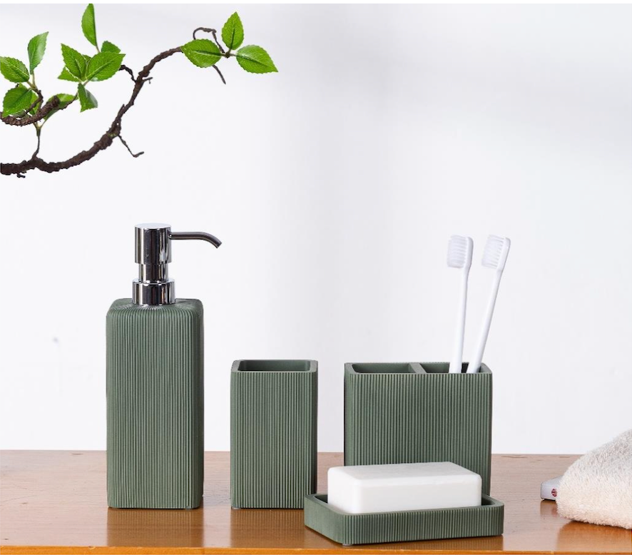 Elegant Marble Bathroom Accessory Set