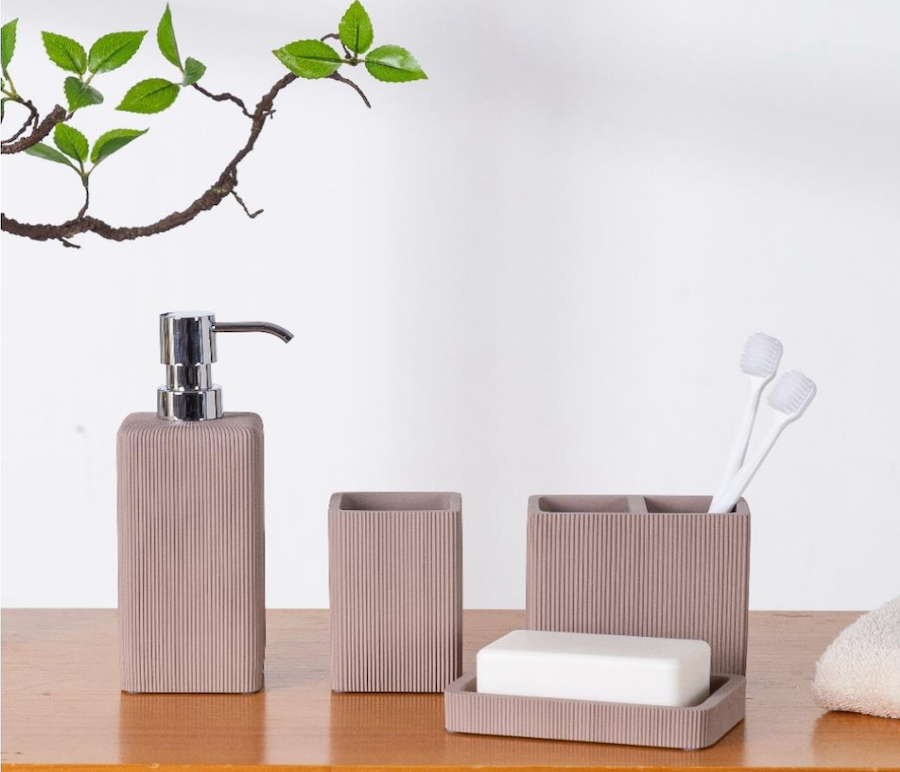 Elegant Marble Bathroom Accessory Set