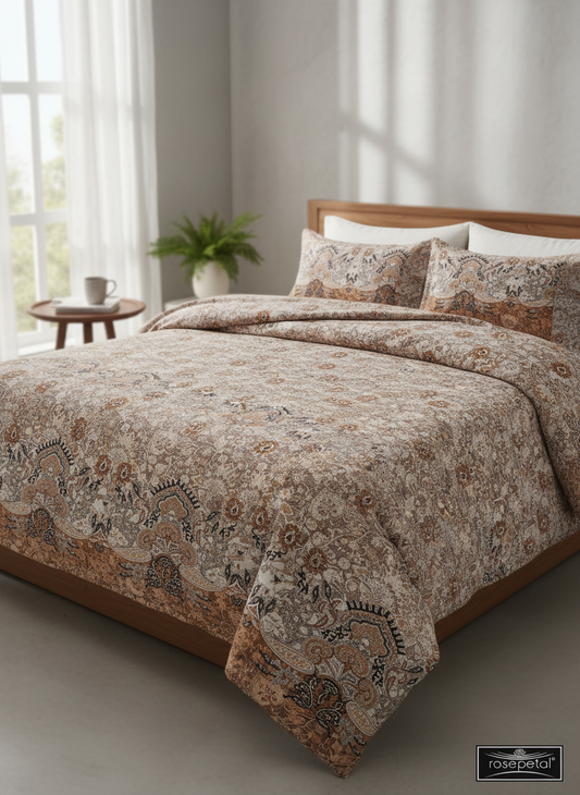 Elegant Double Bedsheet with Intricate Design
