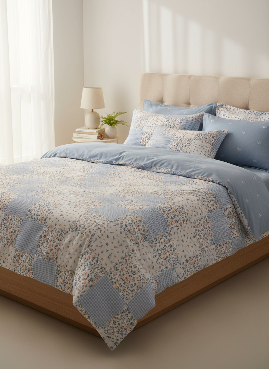 Floral Patchwork Double Bedsheet