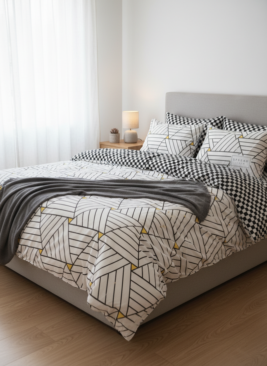 Stylish Double Bedsheet with Geometric Patterns