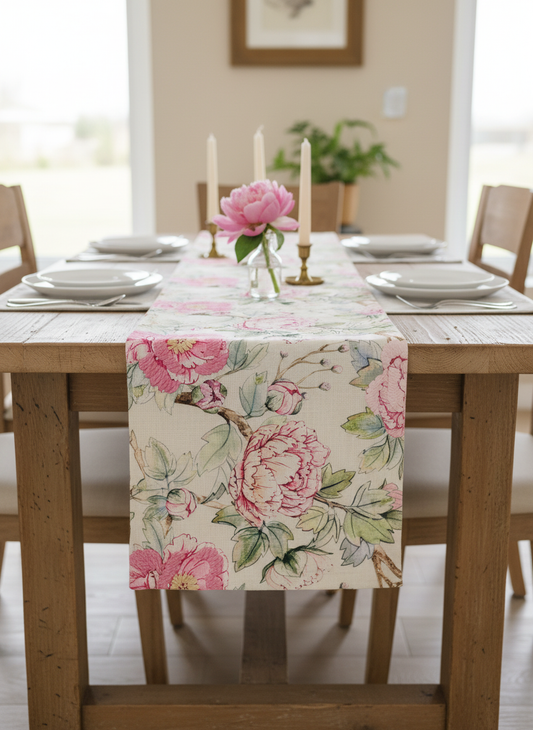 Elegant Floral Table Runner 14x72