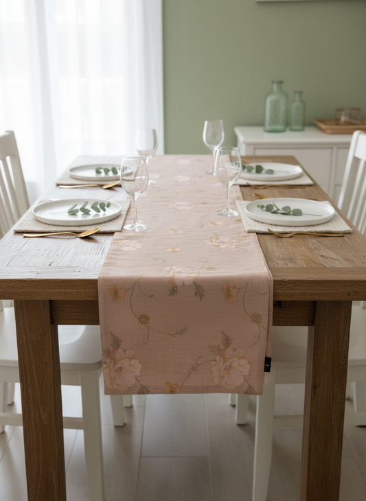 Elegant Floral Table Runner 14x72