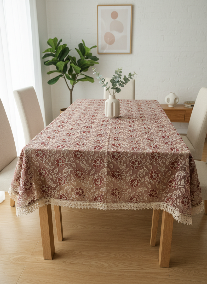 Elegant Floral Table Cover